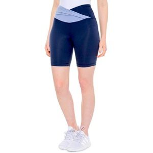 YOGALICIOUS Lux‎ Crosstown Hi Rise 7” Inseam Yoga Shorts Naval Academy/Purple